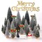 UNIPRIMEBBQ Mini Miniature Christmas Pine Tree Bottle Brush Trees Wooden Bases Tree for Your Village Desktop Xmas Holiday Party (Silver/Green 30pcs)